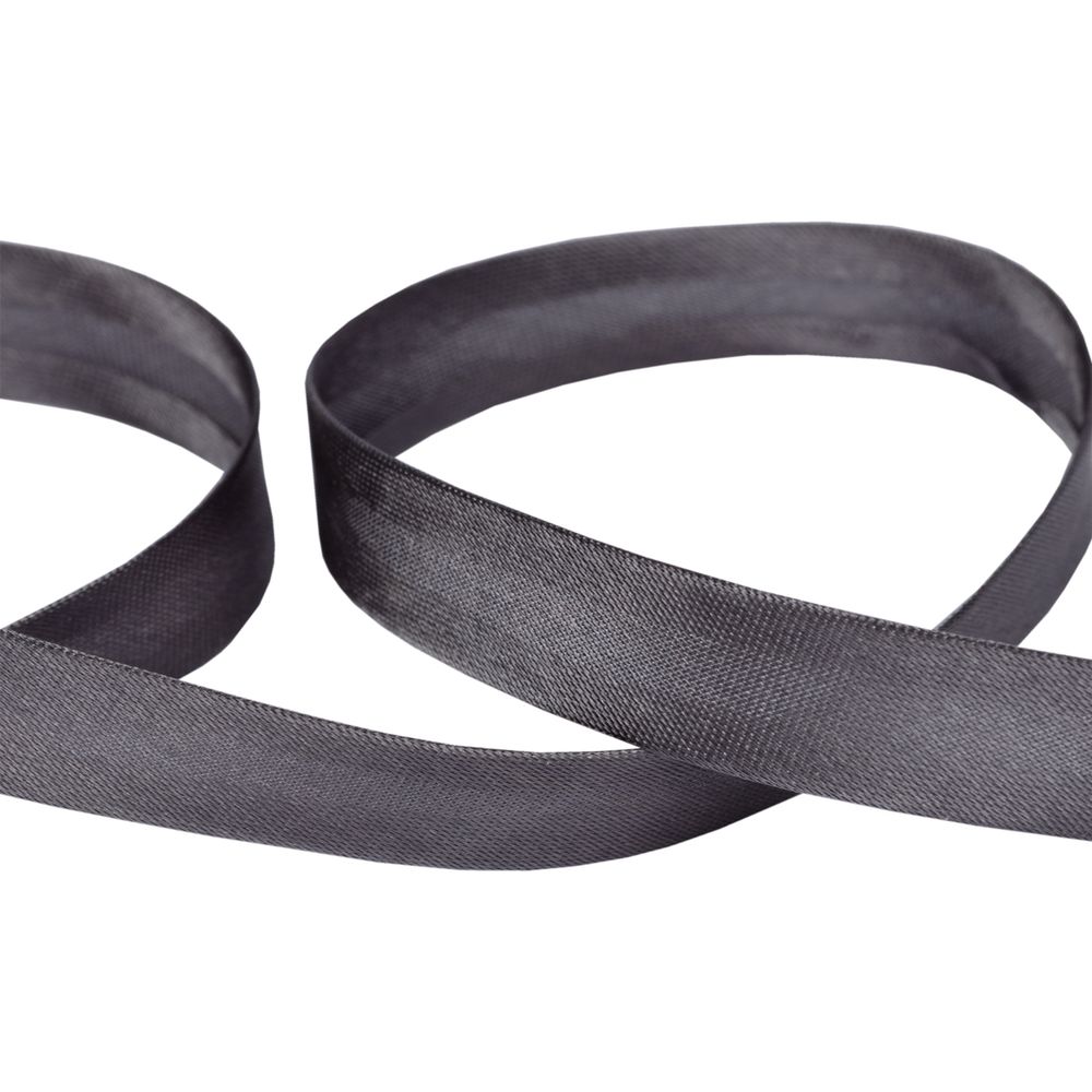 Косая бейка атласная 15 мм / 132±1 метра, В128 т. серый, NGK-15P