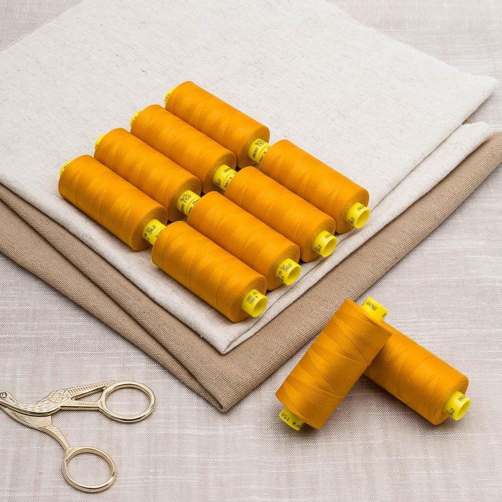 Нитка особо тонкая Gutermann Mara №150 (150/2), 1000 м, 713953, цв. 362 янтарный, 1 катушка