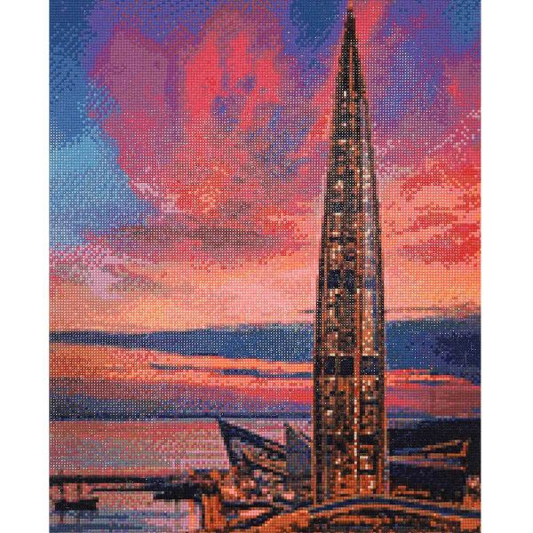 Алмазная (кристальная) мозаика Cristyle, Лахта Центр. Санкт-Петербург, 40х50 см