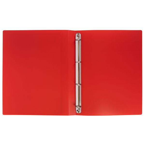 Папка-портфолио на 4 кольцах A4 700 мкм 25 мм, песок, 1 шт, красный LNKP-033, Лео