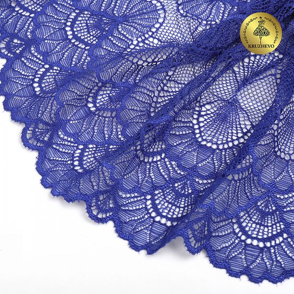 Кружево бельевое эластичное 195 мм / 3 м, 8034 цв.F223 синий ультрамарин, Kruzhevo