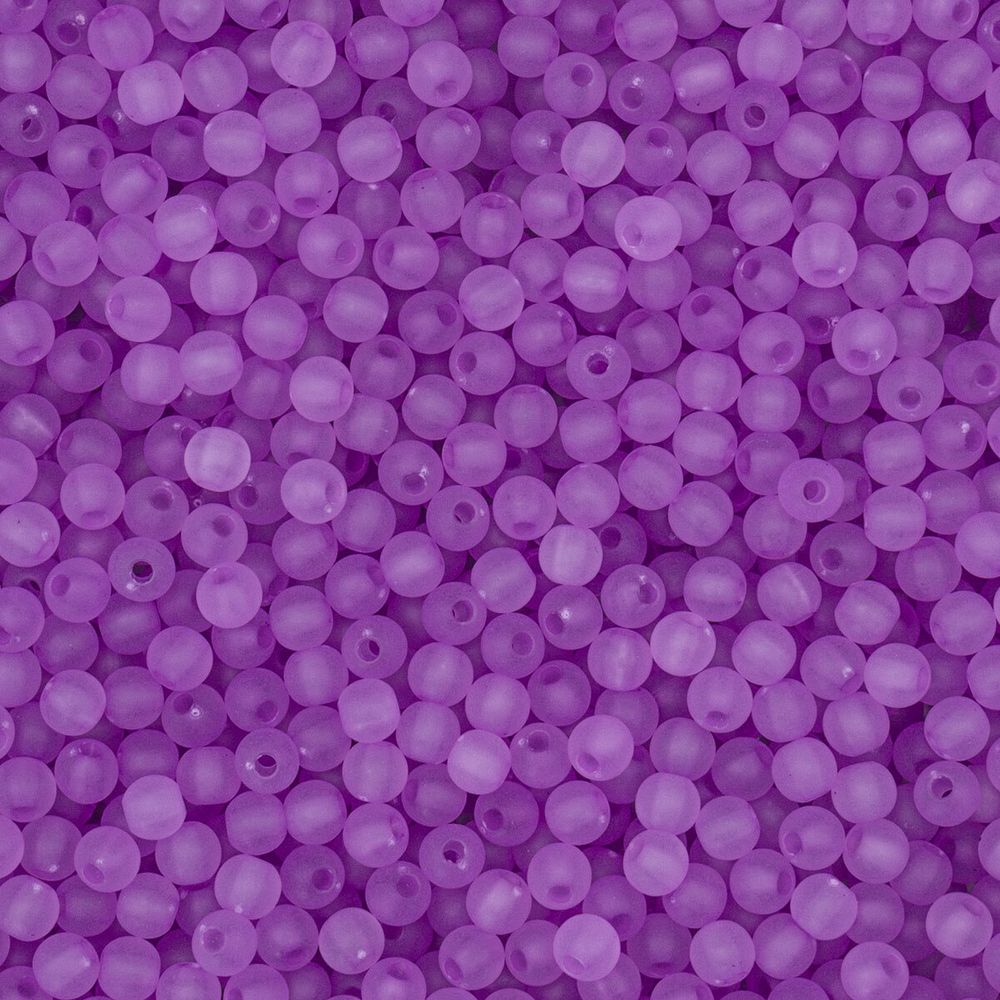 Бусины пластик ⌀6 мм, 500 г, полупрозначные матовые, 013 сиреневый, 7728462