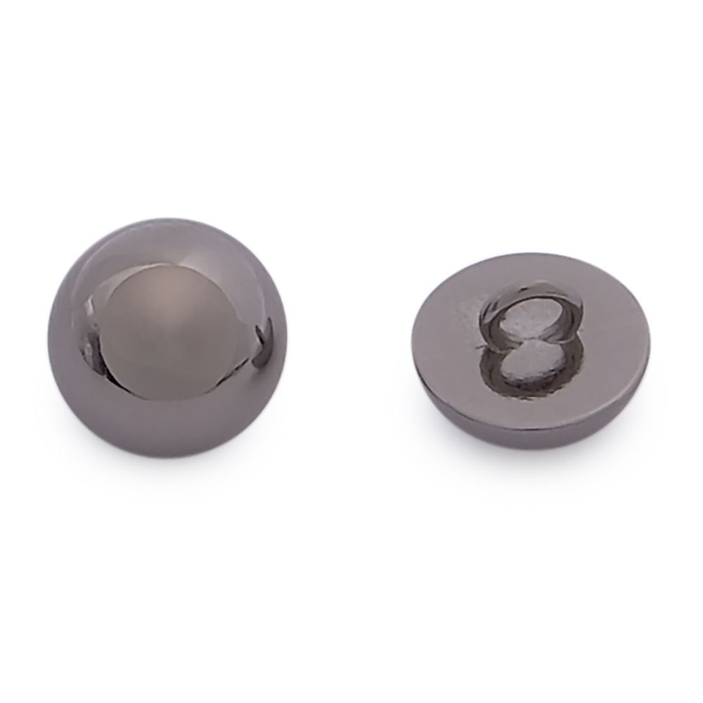 Пуговицы на ножке Полусфера 18L (11мм), металл (Pewter (олово (черный никель))), MEs-2014, 36 шт