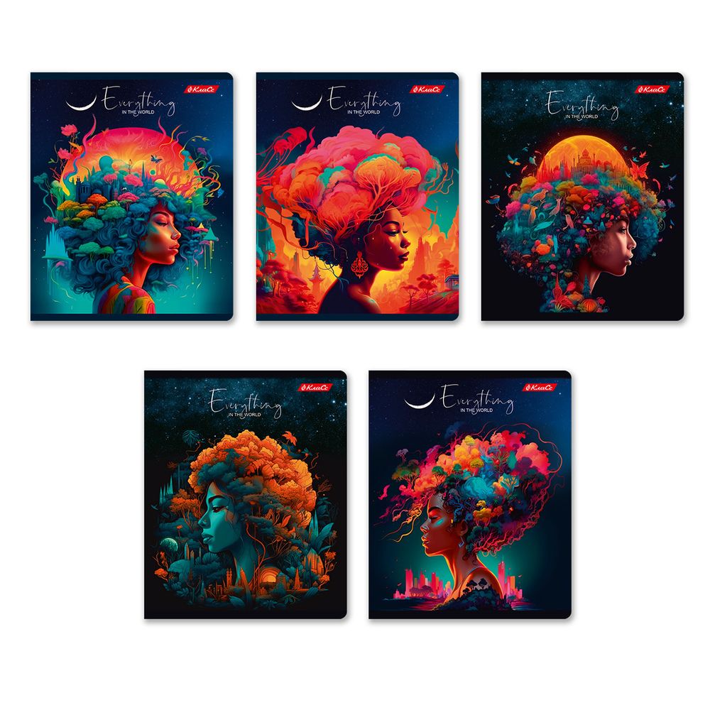 Тетрадь ученическая общая, глянцевая ламинация, A5+ 48 л. на скобе 65 г/м², белизна 100%, 10 шт, клетка в термоусадочной пленке, 000744 Гламурная, Светоч 48ТЕТк-004