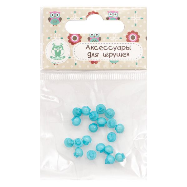 Украшения декоративные пуговицы Мини круглые на ножке, 5мм, уп/20 шт, св.бирюзовый