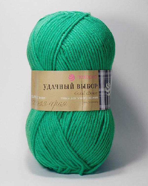 Пряжа Пехорка Удачный выбор / уп.5 мот. по 100 г, 200 м, цв.581 св.изумруд