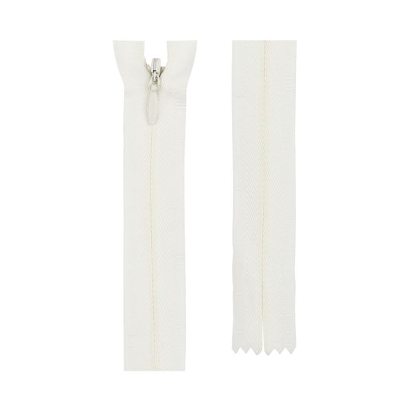 Молния спираль потайная плательная Т3 (3 мм) 1 зам., н/раз., 60 см, сатин (плотная) 102 кремовый, G013P Gamma, 10 шт