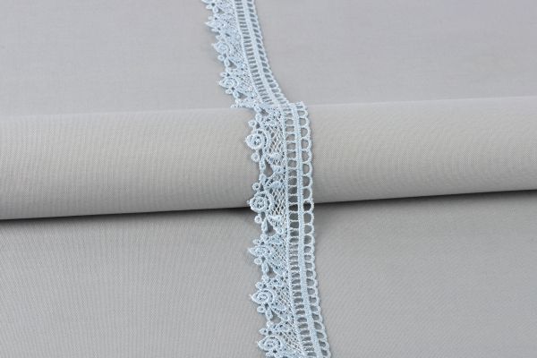 Кружево гипюр (плетёное) 30 мм / 10 м, GP011B голубой, Gamma GGM-3003