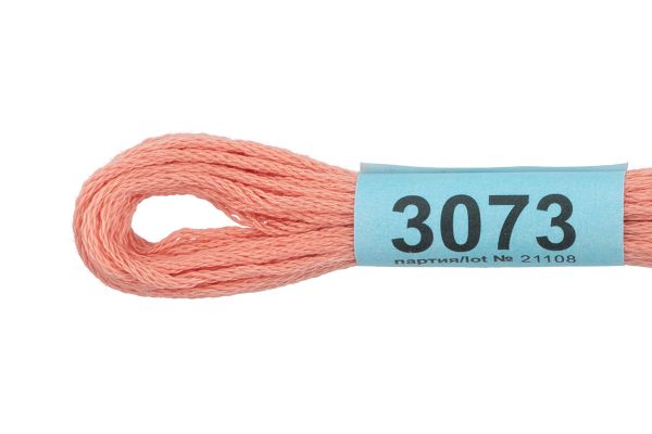 Мулине Gamma 100% хлопок, цв.3073 персиковый, 24 мотка по 8 метров