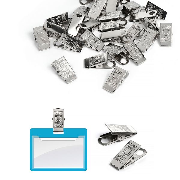 Держатель для бейджика с пружиной цв.никель уп.50 шт, 985968