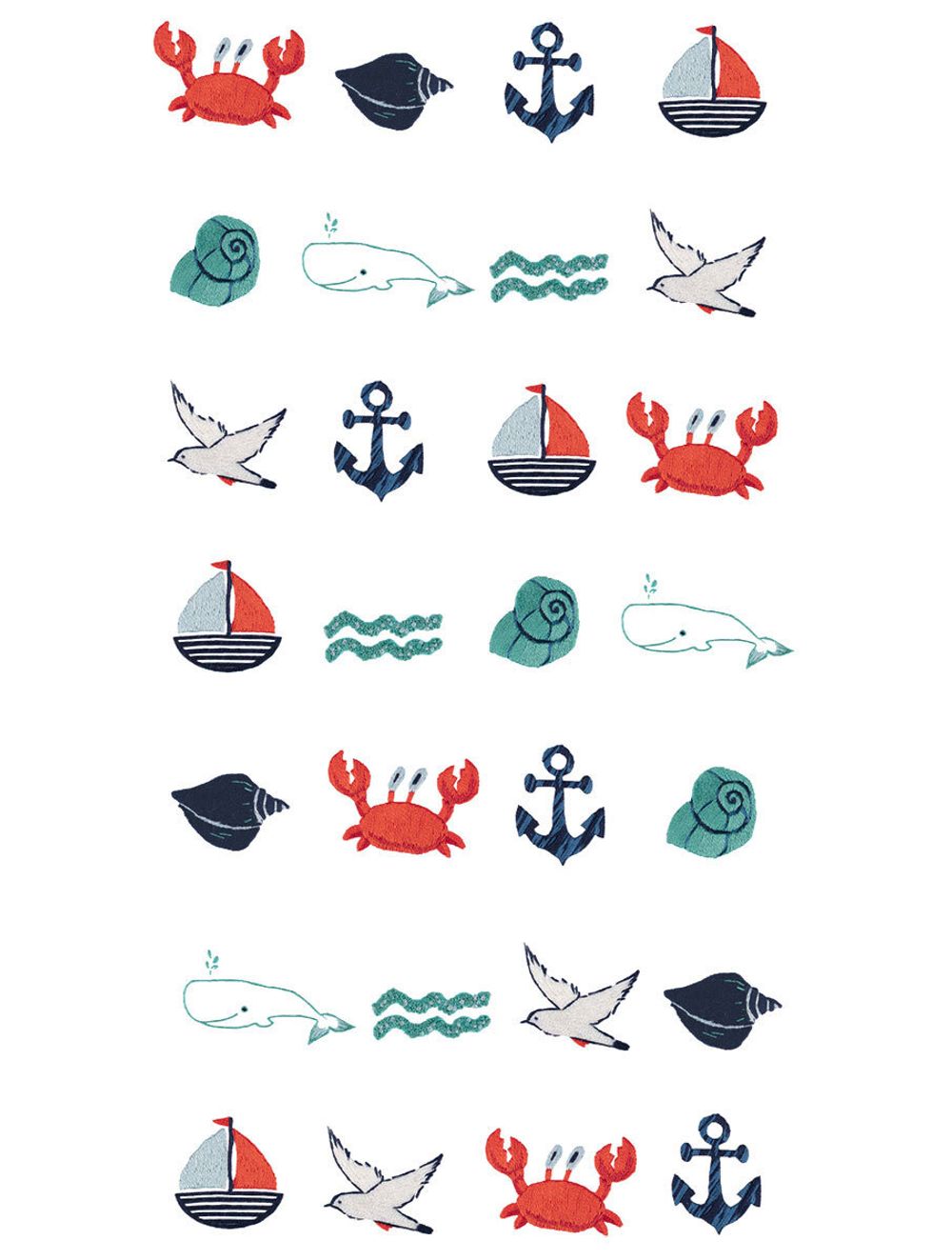 Набор для вышивания нитками Panna, Живая картина. Паттерн. Морской, 18х30 см