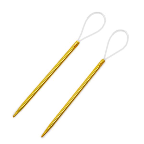 Иглы ручные для вязанных изделий с нейлоновой петлей, 7,5 см, цветные, алюминий, 2 шт Pony