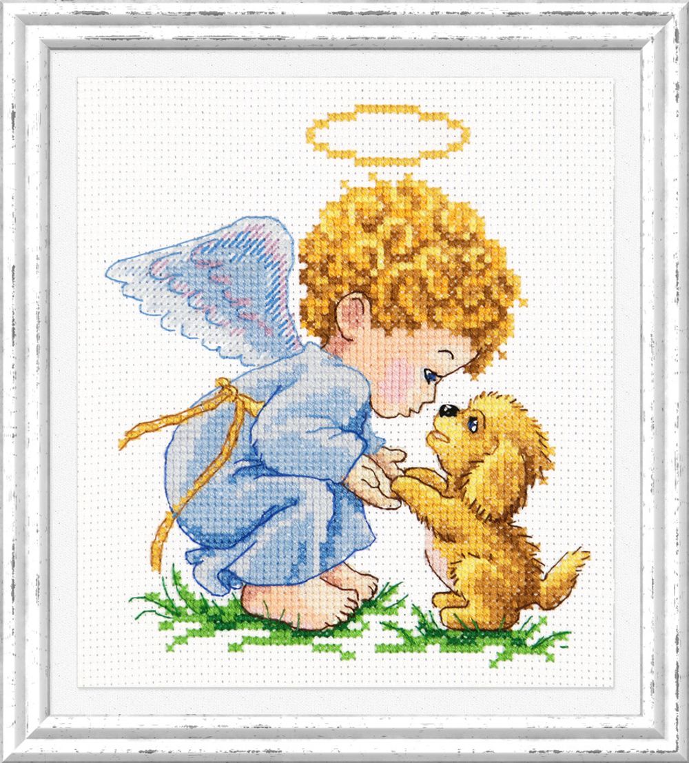 Набор для вышивания нитками Чудесная игла, Мой добрый ангел, 13х14 см
