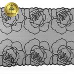 Кружево на сетке (вышитое) 325 мм, OG45 цв.черный уп.2.8м, Kruzhevo