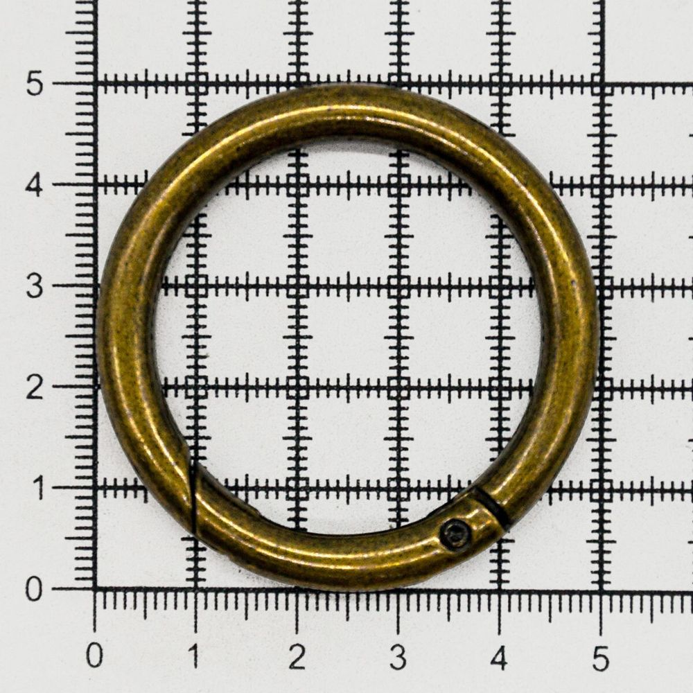 Карабин металл кольцо 38.0 мм (50х50 мм), латунь, 5 шт