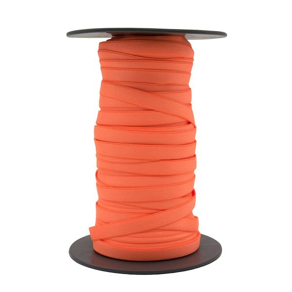 Резинка бельевая (бретелечная) люминесцентная блестящая 10.0 мм / 50 метров, оранжевый