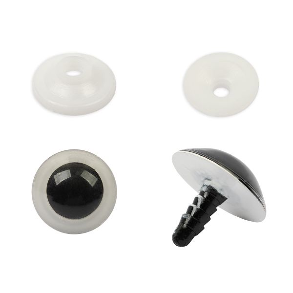 Глазки кукольные кристальные с фиксатором ⌀22 мм, 10 шт (5х2 шт), белый, HobbyBe PGKS-22