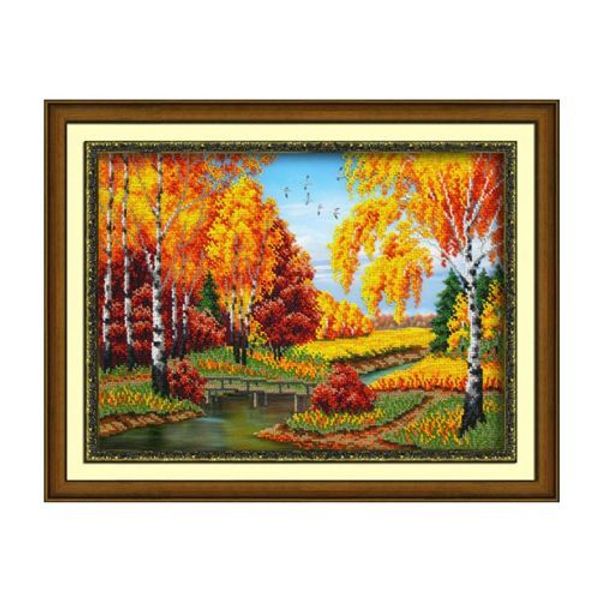 Набор для вышивания бисером Паутинка, Золотая осень, 28х38 см