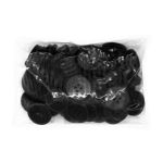 Пуговицы 4 прокола 36L (23мм), (Blk-200 (черный)), 72 шт
