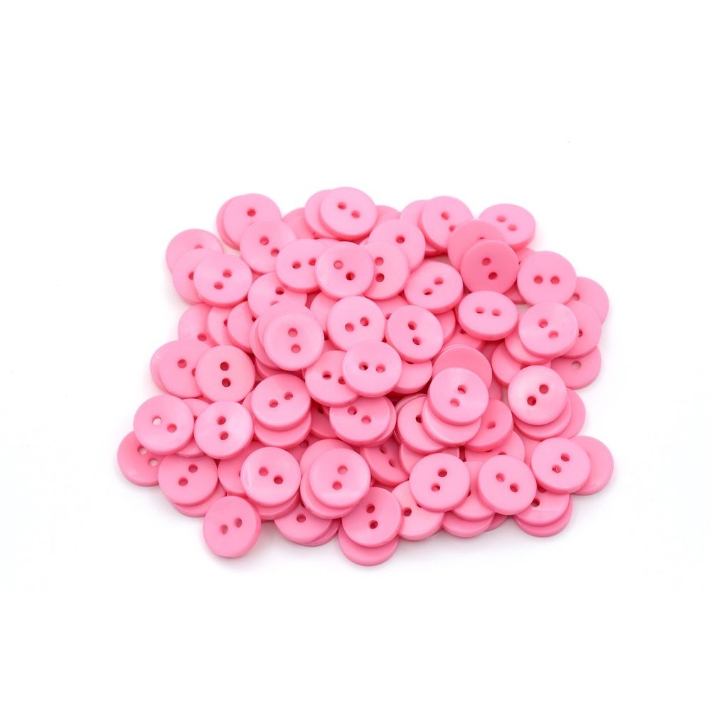 Пуговицы 2 прокола 18L, 11 мм, (Pink (розовый)), NE74, 144 шт