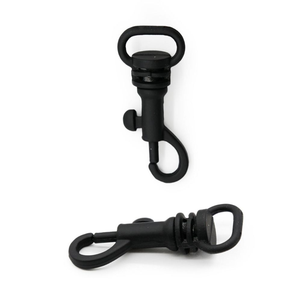 Карабин металл 10.0 мм (33х14 мм), черная резина, 10 шт