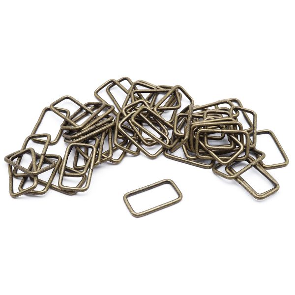 Рамка прямоугольная металл 26 мм /30х17 мм, ⌀2 мм/, латунь, 50 шт, 2AR043