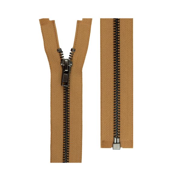 Молния металл Т5 (5 мм) 1 зам., н/раз., 20 см, оксид (черный никель), 10 шт, №125 т.бежевый, Gamma ZIP 5B