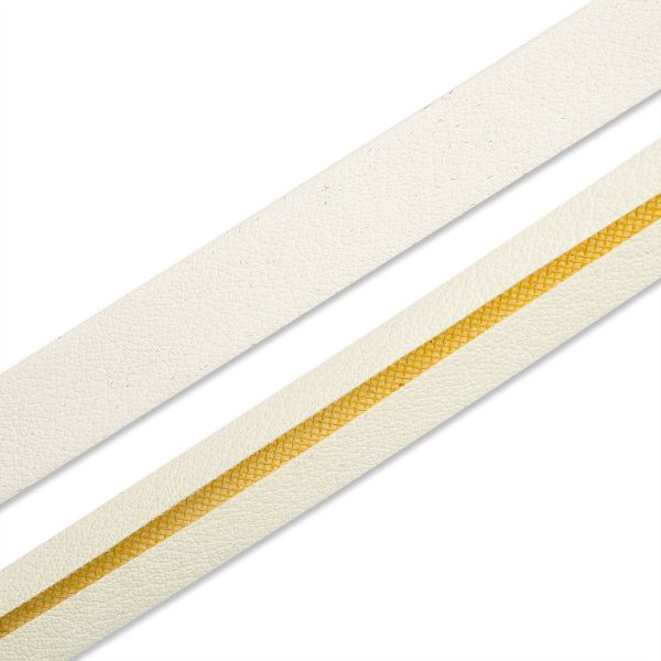 Косая бейка кожзам 14 мм / 55 метров, 01 белый