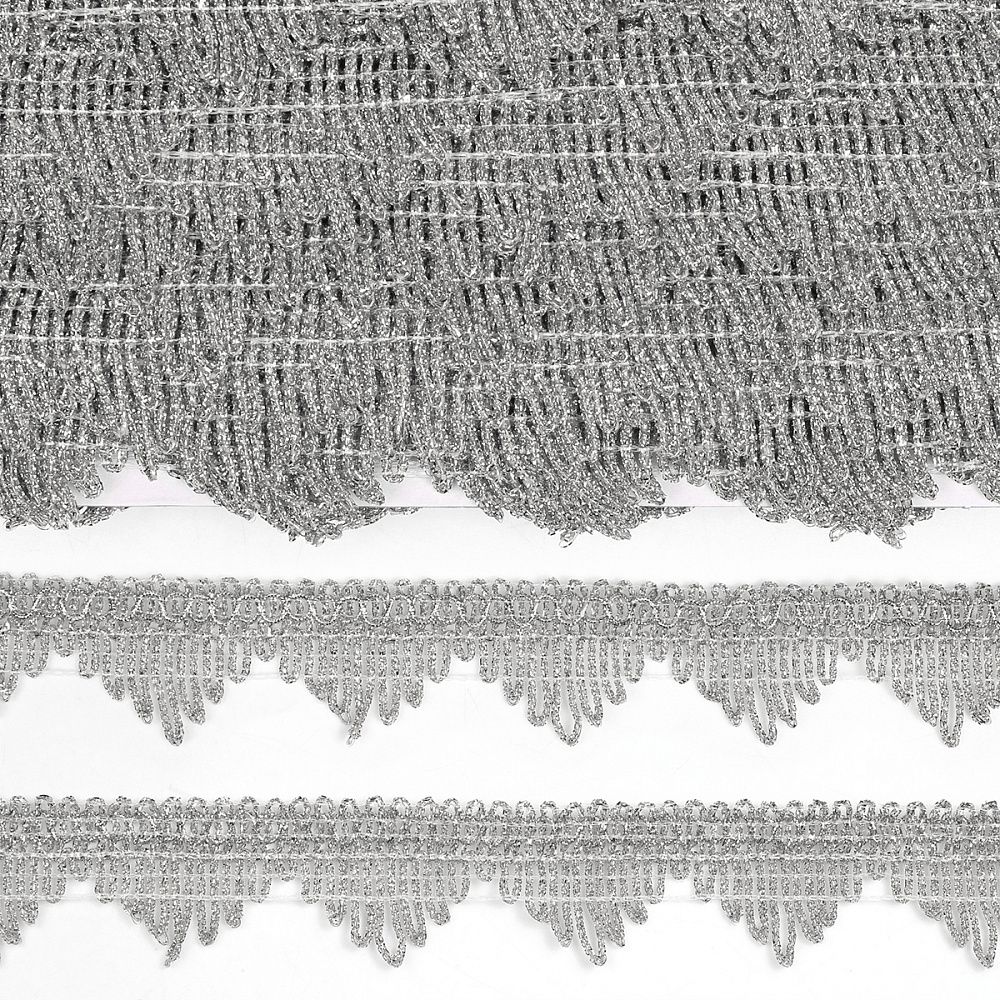 Тесьма отделочная 40 мм, 13-5061 цв.серебро уп.13.71м