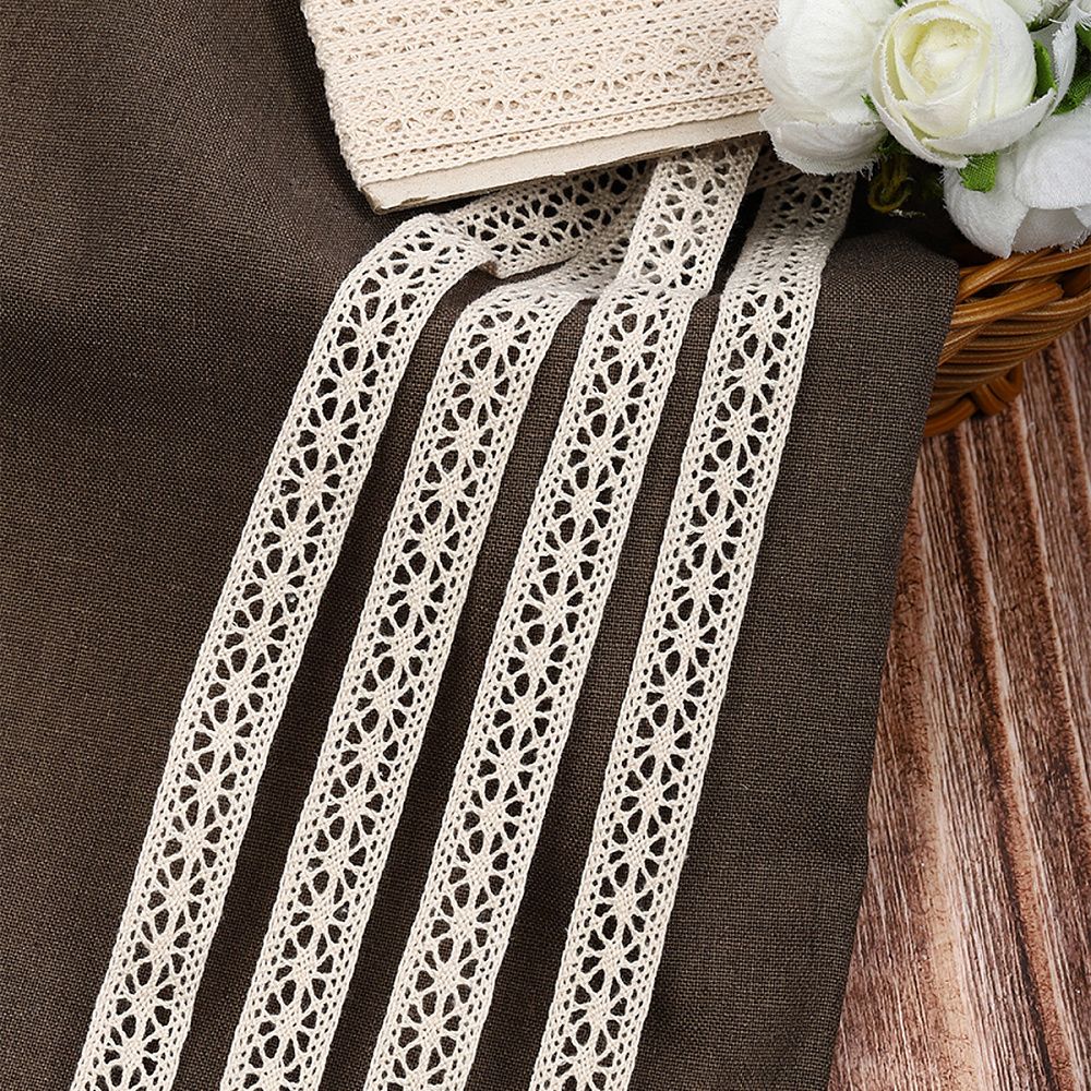 Кружево вязаное (тесьма) 15 мм / 10 метров, цв.льняной, Kruzhevo