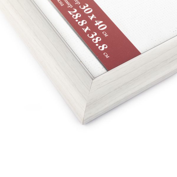 Рамка для картины (фото) пластик с оргстеклом 30х40 см, под белое дерево, Gamma ПРК-22