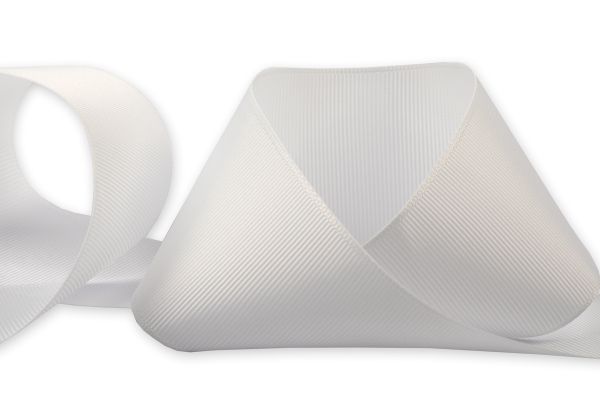 Лента репсовая (в рубчик) 50.0 мм / 25±1 метров, 001 белый, Gamma GR-50