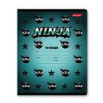 Тетрадь ученическая школьная A5+ 12 л. на скобе 65 г/м², белизна 100%, 25 шт, линия, 000698 Самурай, Светоч 12ТЕТл-001