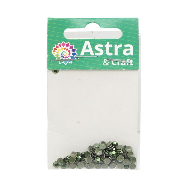 Стразы термоклеевые, 4 мм, ss16, 100 шт/упак (110 т.зеленый)