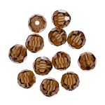 Бусины стекло ⌀6 мм, 12 шт, темно-коричневый/sm.topaz, Preciosa 451-19-602