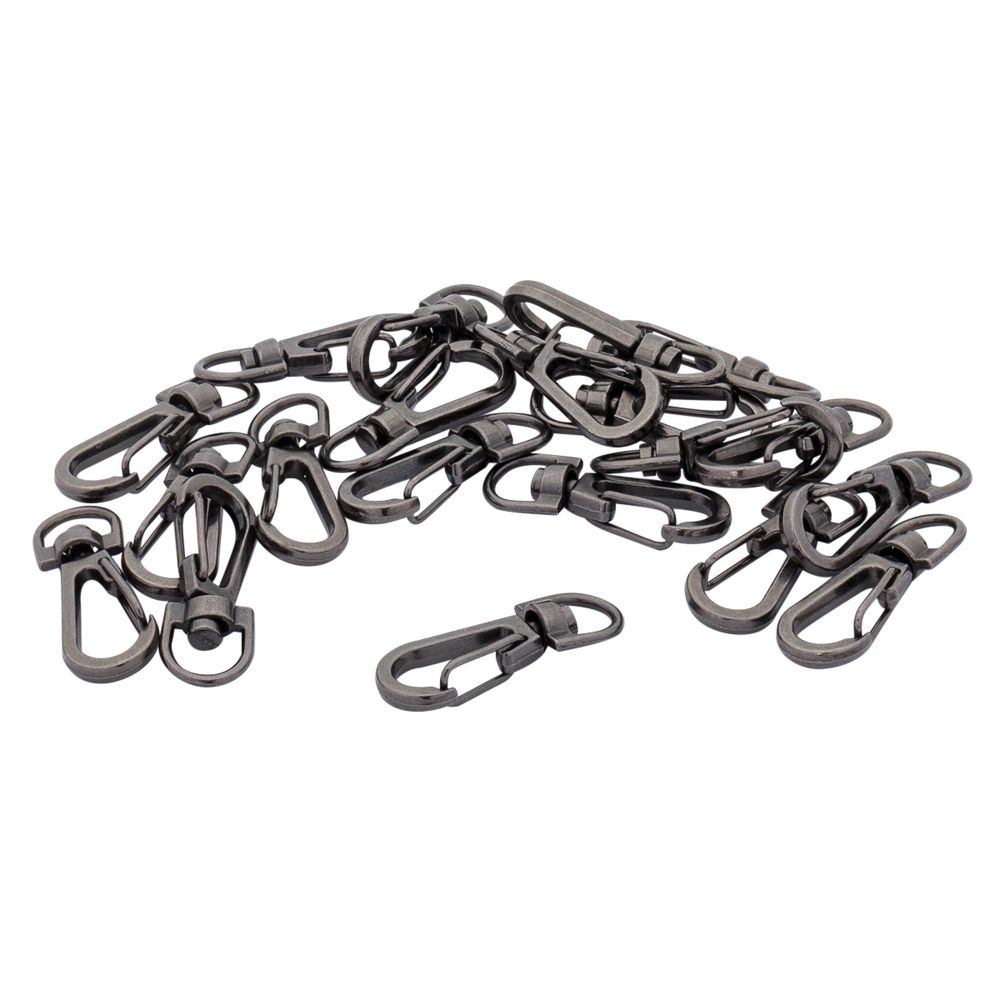 Карабин металл 10.0 мм (13х37 мм), цв.чер.никель, 20 шт