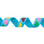 Лента репсовая (в рубчик) Сердечки 25.0 мм, 22.86 м 3-46 (голубой)