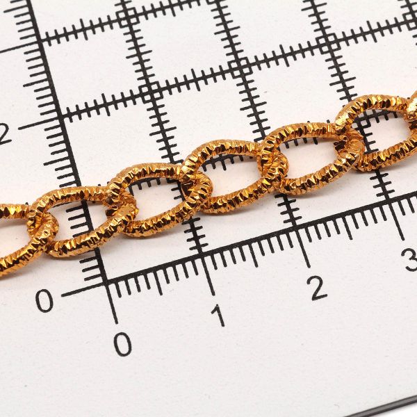 Цепь алюминиевая 11,6 мм, 7,8 мм, боб(10 м) (золото) K