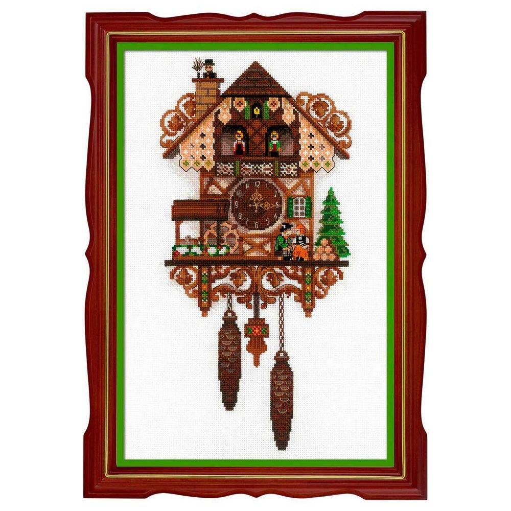 Набор для вышивания нитками Риолис, Часы с кукушкой 25х40см