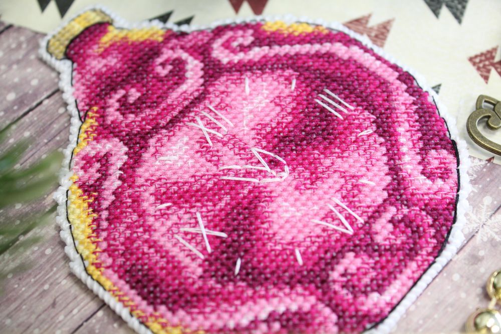 Набор для вышивания нитками МП Студия (Жар-птица), Советская ёлочная игрушка. Часы, 12х9 см