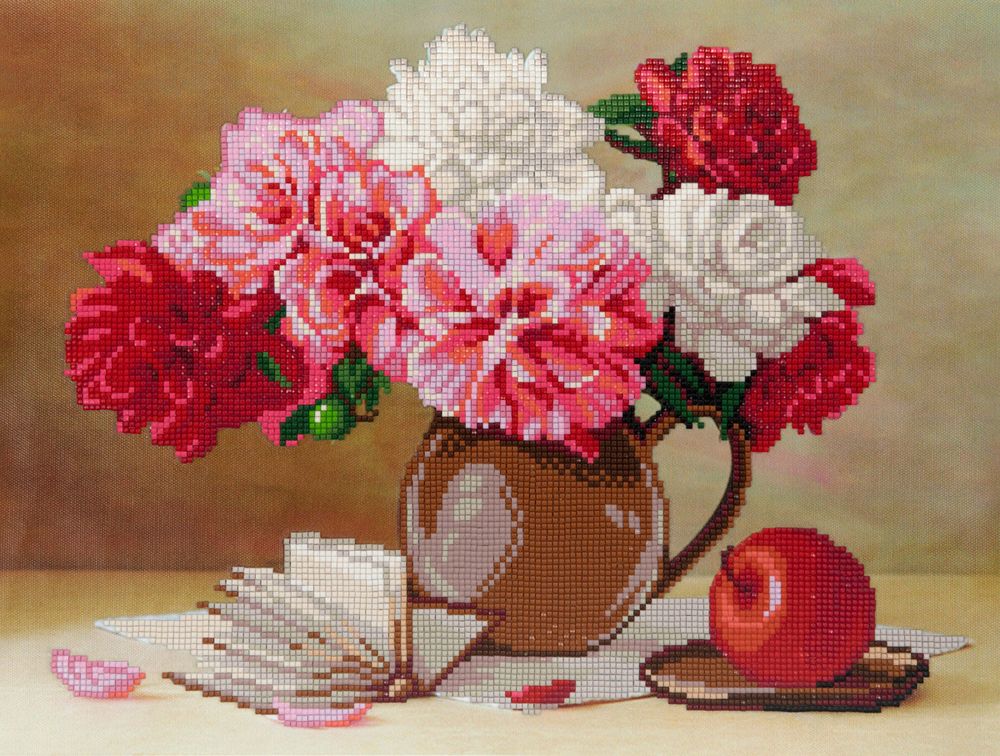 Алмазная (кристальная) мозаика Фрея ALPD-200, на подрамнике Натюрморт с книгой, 40х30 см