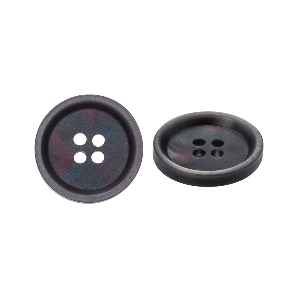 Пуговица 4 прокола 28L = 18 мм, пластик, col.B т. серый, CN2868, 72 шт