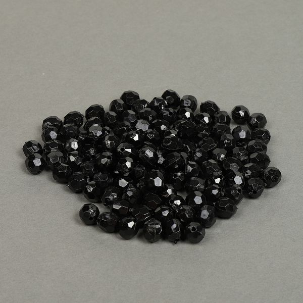 Бусины акрил ⌀10 мм, цв.45 черный, уп.500 г, Magic4Hobby