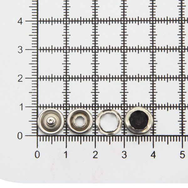 Кнопка рубашечная (джерси) жемчужинка ⌀9.5 мм, ≈72 шт, МЕТАЛЛ, акрил, черный/никель, NEW STAR