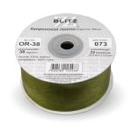 Лента капроновая (органза) 38.0 мм / 22.8±1 метра, 073 т. оливковый, Blitz OR-38