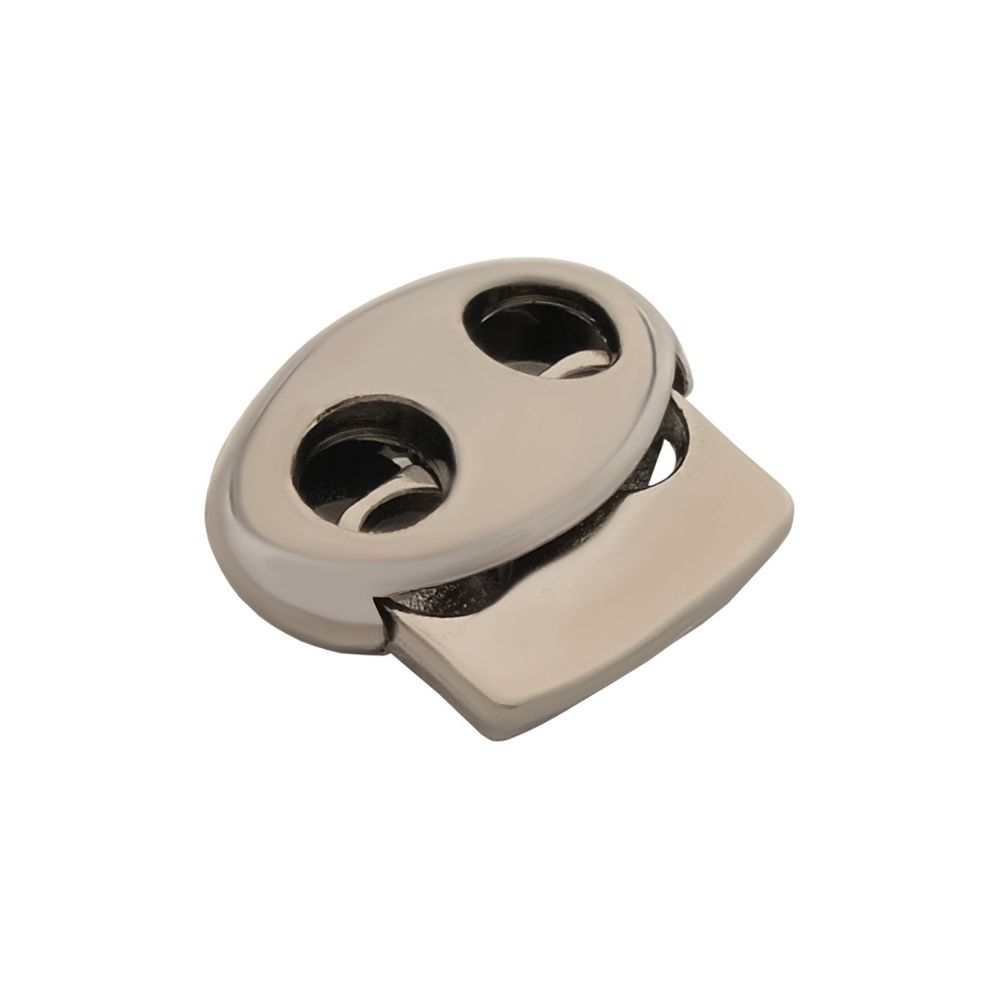 Фиксатор (зажим) для шнура металл плоский 2 отв. 17х15.5 мм, ⌀4,5 мм, металл (чер.никель), 20 шт