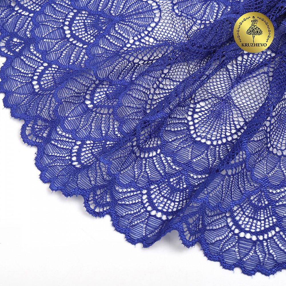 Кружево бельевое эластичное 195 мм / 3 м, 8034 цв.F223 синий ультрамарин, Kruzhevo