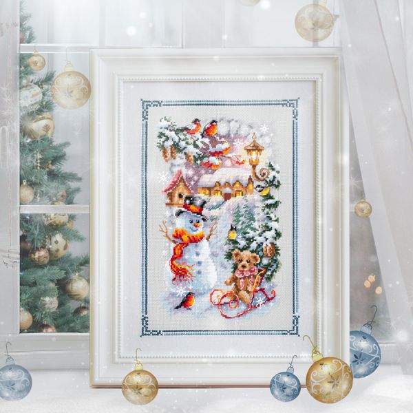 Набор для вышивания нитками Чудесная игла, Веселая зима, 17х27 см