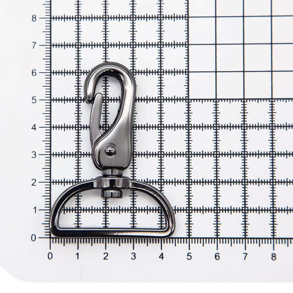 Карабин металл 38.0 мм (64х45 мм), чер/никель, 4 шт