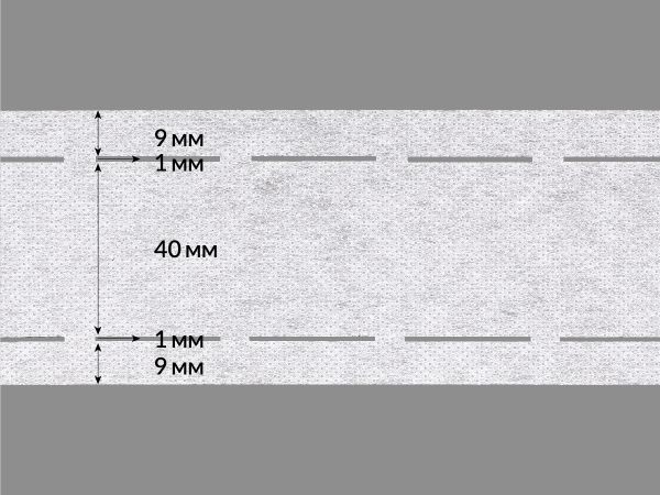 Лента корсажная клеевая перфорированная 60.0 мм / 200 метров, 60 г/м², цв. белый, 20160 9/1/40/1/9, БрючникоФФ